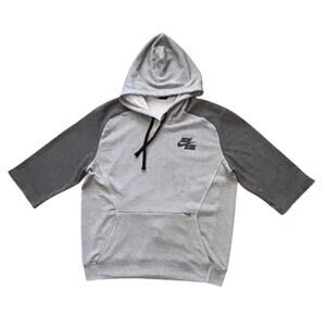 Nike BSBL Baseball Dr-FIT 3/4 Sleeve Gray Hoodie Sweatshirt Men's Large